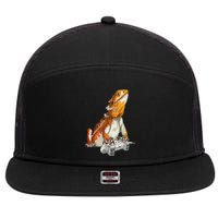 Bearded Dragon Playing Video Games Reptiles lizard Gamers 7 Panel Mesh Trucker Snapback Hat