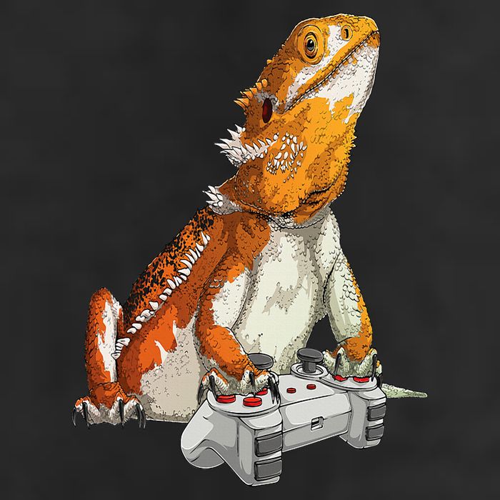 Bearded Dragon Playing Video Games Reptiles lizard Gamers 7 Panel Mesh Trucker Snapback Hat