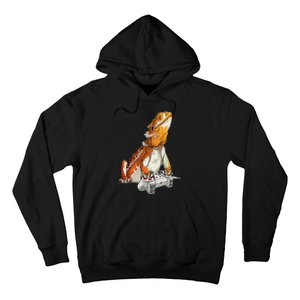 Bearded Dragon Playing Video Games Reptiles lizard Gamers Hoodie