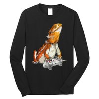 Bearded Dragon Playing Video Games Reptiles lizard Gamers Long Sleeve Shirt