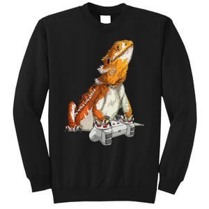 Bearded Dragon Playing Video Games Reptiles lizard Gamers Sweatshirt