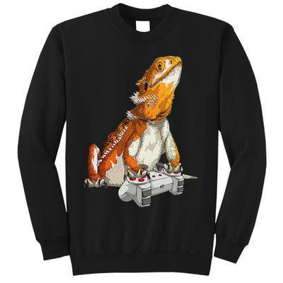 Bearded Dragon Playing Video Games Reptiles lizard Gamers Sweatshirt