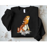 Bearded Dragon Playing Video Games Reptiles lizard Gamers Sweatshirt