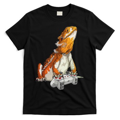 Bearded Dragon Playing Video Games Reptiles lizard Gamers T-Shirt