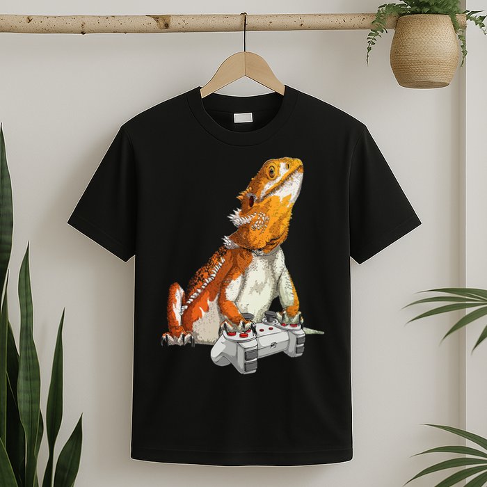 Bearded Dragon Playing Video Games Reptiles lizard Gamers T-Shirt