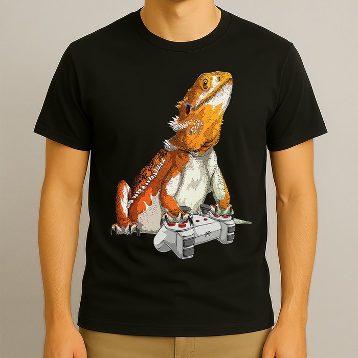 Bearded Dragon Playing Video Games Reptiles lizard Gamers T-Shirt
