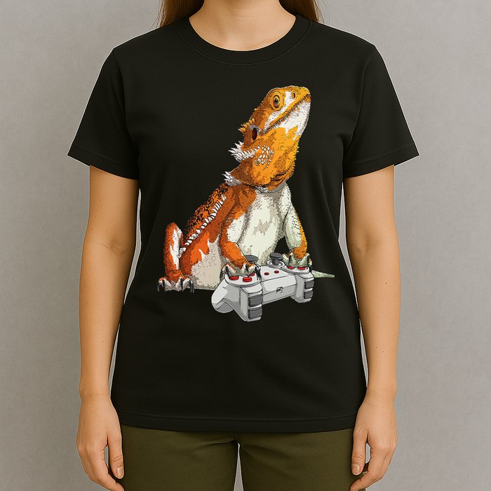 Bearded Dragon Playing Video Games Reptiles lizard Gamers T-Shirt