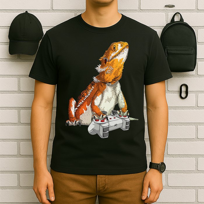 Bearded Dragon Playing Video Games Reptiles lizard Gamers T-Shirt