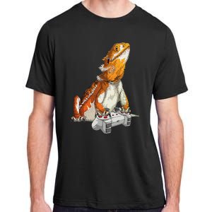 Bearded Dragon Playing Video Games Reptiles lizard Gamers Adult ChromaSoft Performance T-Shirt