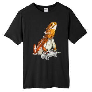 Bearded Dragon Playing Video Games Reptiles lizard Gamers Tall Fusion ChromaSoft Performance T-Shirt