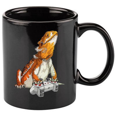 Bearded Dragon Playing Video Games Reptiles lizard Gamers 11oz C Handle Ceramic Mug