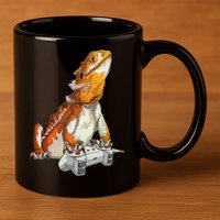 Bearded Dragon Playing Video Games Reptiles lizard Gamers 11oz C Handle Ceramic Mug
