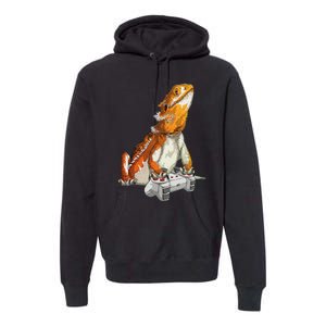 Bearded Dragon Playing Video Games Reptiles lizard Gamers Premium Hoodie