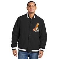 Bearded Dragon Playing Video Games Reptiles lizard Gamers Insulated Varsity Jacket