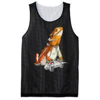 Bearded Dragon Playing Video Games Reptiles lizard Gamers Mesh Reversible Basketball Jersey Tank