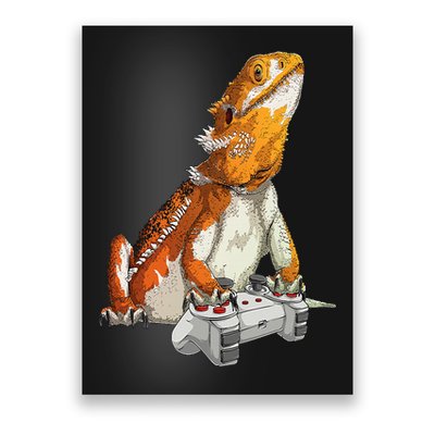 Bearded Dragon Playing Video Games Reptiles lizard Gamers Poster