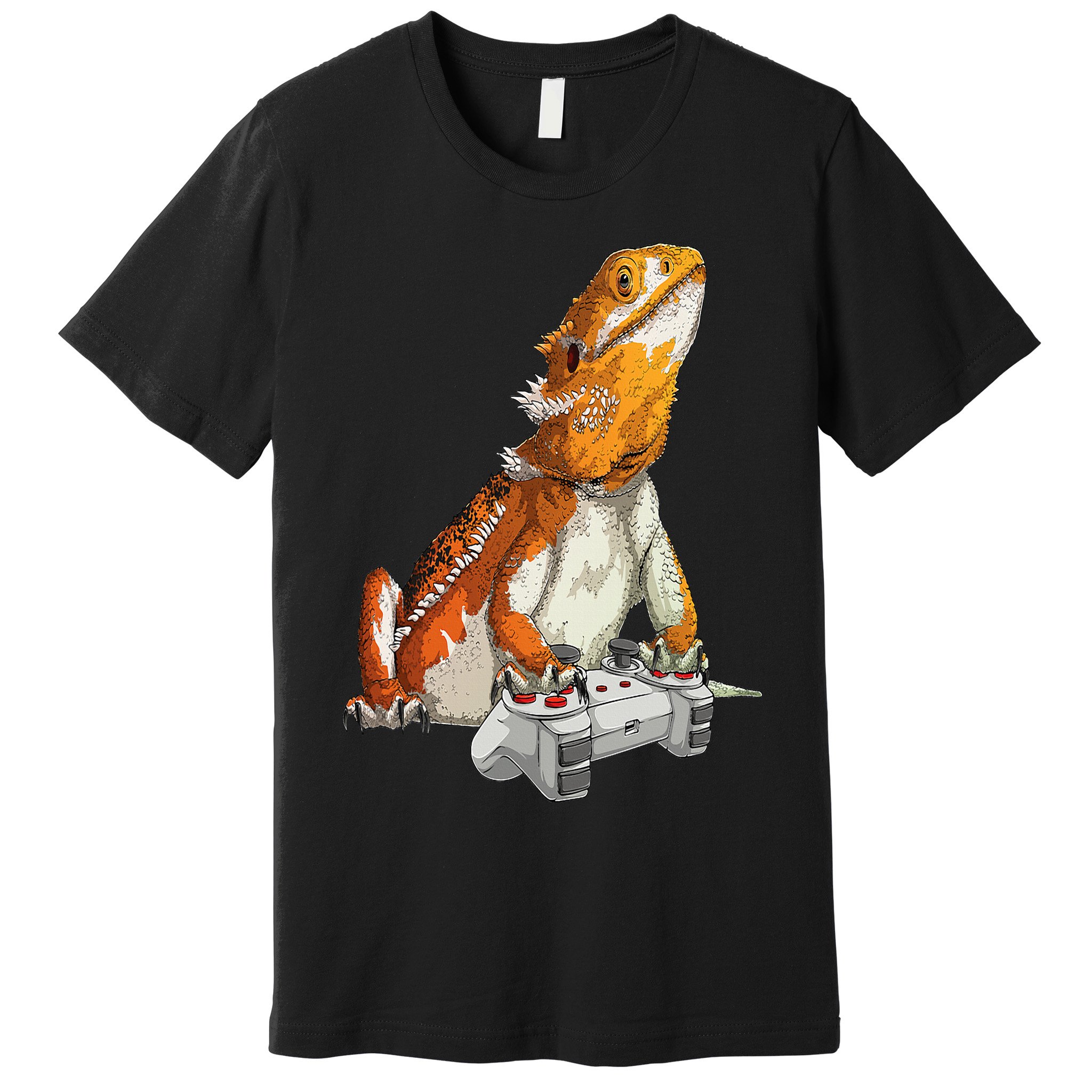 Bearded Dragon Playing Video Games Reptiles lizard Gamers Premium T-Shirt