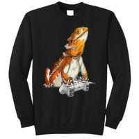 Bearded Dragon Playing Video Games Reptiles lizard Gamers Tall Sweatshirt