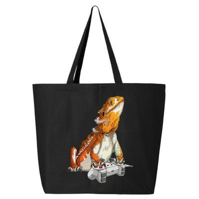 Bearded Dragon Playing Video Games Reptiles lizard Gamers 25L Jumbo Tote