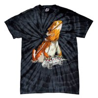 Bearded Dragon Playing Video Games Reptiles lizard Gamers Tie-Dye T-Shirt