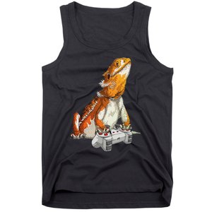 Bearded Dragon Playing Video Games Reptiles lizard Gamers Tank Top