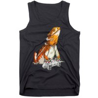 Bearded Dragon Playing Video Games Reptiles lizard Gamers Tank Top