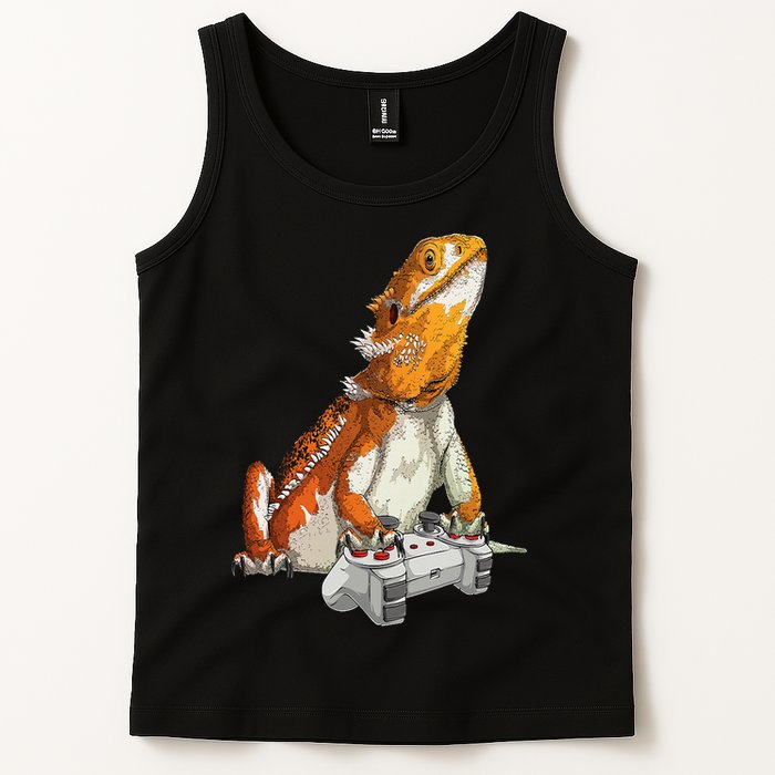 Bearded Dragon Playing Video Games Reptiles lizard Gamers Tank Top