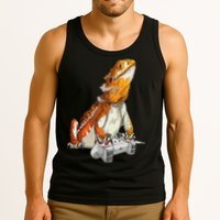 Bearded Dragon Playing Video Games Reptiles lizard Gamers Tank Top