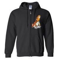 Bearded Dragon Playing Video Games Reptiles lizard Gamers Full Zip Hoodie