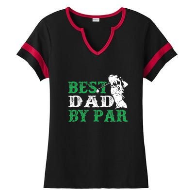 Best Dad Par Golf Loving Gift For Father's Day Ladies Halftime Notch Neck Tee