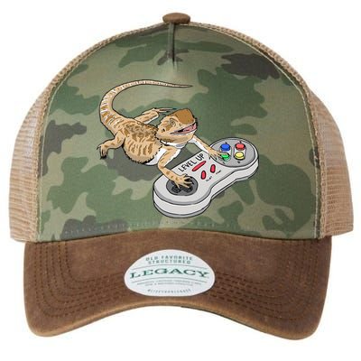 Bearded Dragon Playing Video Game Reptiles Pagona Gamers Legacy Tie Dye Trucker Hat