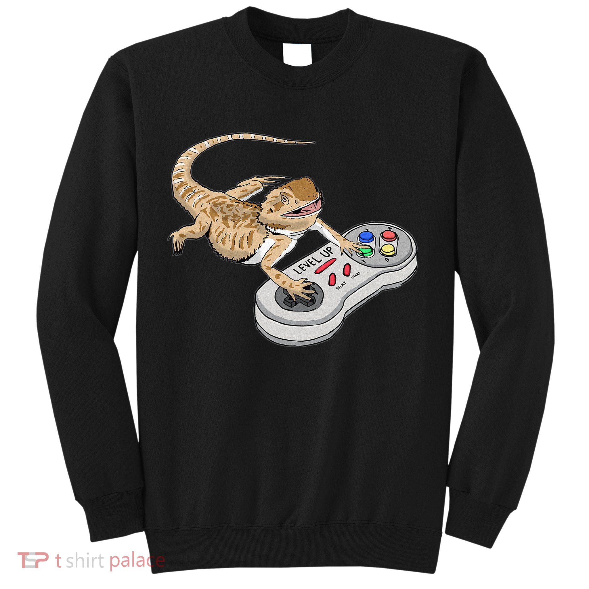 Bearded Dragon Playing Video Game Reptiles Pagona Gamers Sweatshirt
