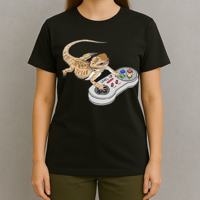 Bearded Dragon Playing Video Game Reptiles Pagona Gamers T-Shirt