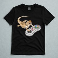 Bearded Dragon Playing Video Game Reptiles Pagona Gamers T-Shirt