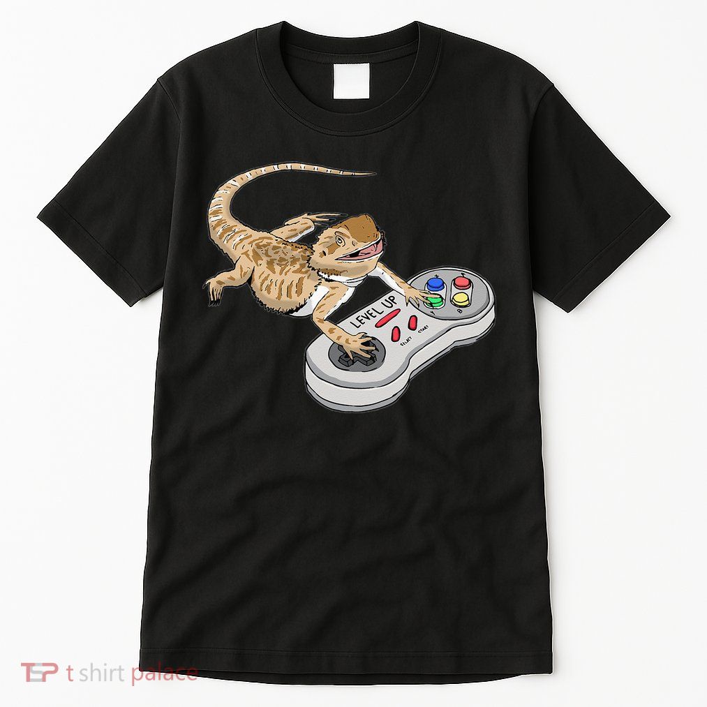 Bearded Dragon Playing Video Game Reptiles Pagona Gamers Tall T-Shirt
