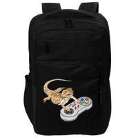 Bearded Dragon Playing Video Game Reptiles Pagona Gamers Impact Tech Backpack