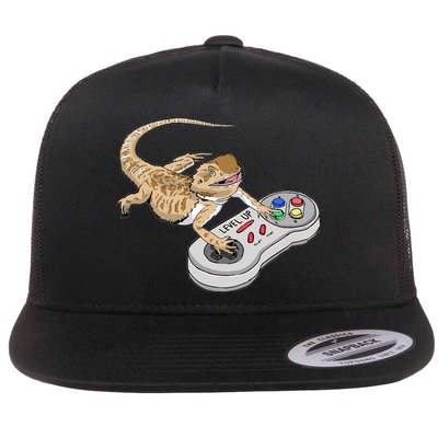 Bearded Dragon Playing Video Game Reptiles Pagona Gamers Flatbill Hat