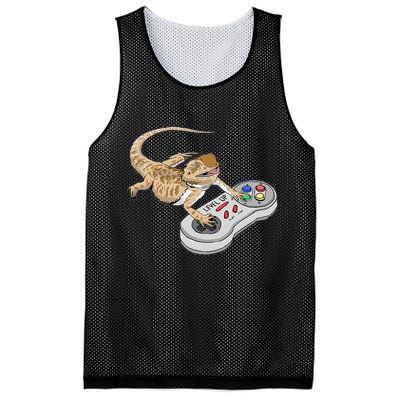 Bearded Dragon Playing Video Game Reptiles Pagona Gamers Mesh Reversible Basketball Jersey Tank