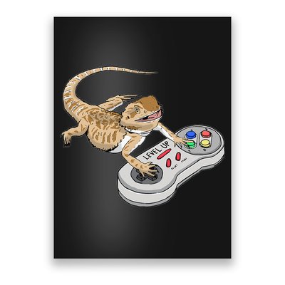 Bearded Dragon Playing Video Game Reptiles Pagona Gamers Poster