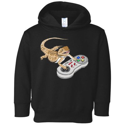 Bearded Dragon Playing Video Game Reptiles Pagona Gamers Toddler Hoodie