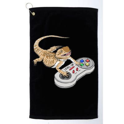 Bearded Dragon Playing Video Game Reptiles Pagona Gamers Golf Towel