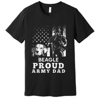 Beagle Dog Proud Army Dad American Flag Patriotic Vintage Premium T-Shirt