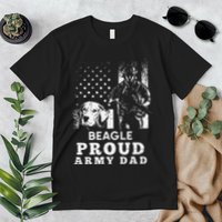 Beagle Dog Proud Army Dad American Flag Patriotic Vintage Premium T-Shirt