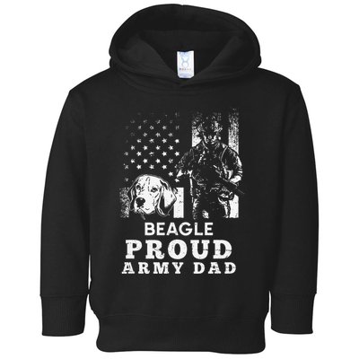 Beagle Dog Proud Army Dad American Flag Patriotic Vintage Toddler Hoodie