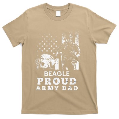 Beagle Dog Proud Army Dad American Flag Patriotic Vintage T-Shirt