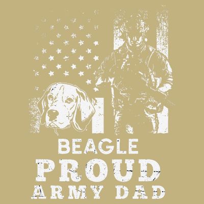 Beagle Dog Proud Army Dad American Flag Patriotic Vintage T-Shirt