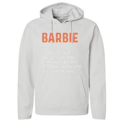 BARBIE Definition Personalized Name Funny Birthday Gifts Performance Fleece Hoodie