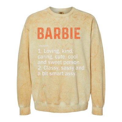 BARBIE Definition Personalized Name Funny Birthday Gifts Colorblast Crewneck Sweatshirt