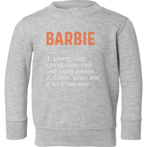 BARBIE Definition Personalized Name Funny Birthday Gifts Toddler Sweatshirt