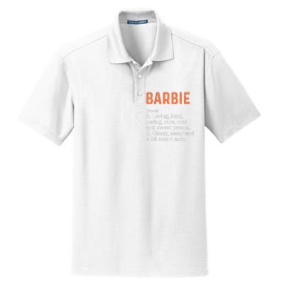 BARBIE Definition Personalized Name Funny Birthday Gifts Dry Zone Grid Polo